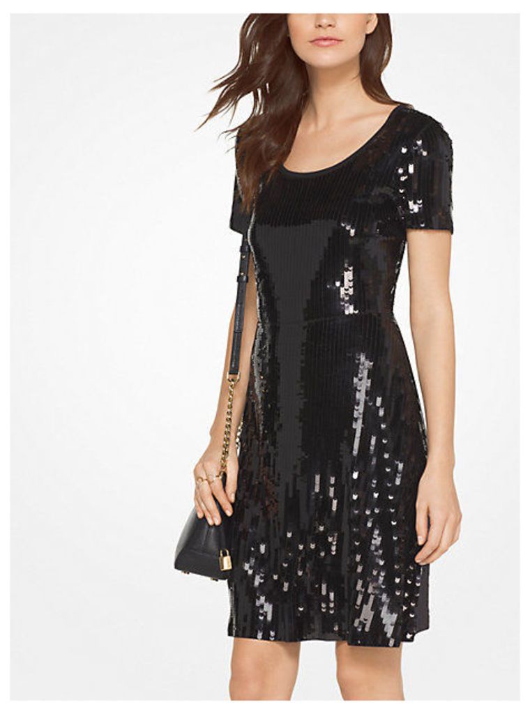 Sequined Fit-And-Flare Dress
