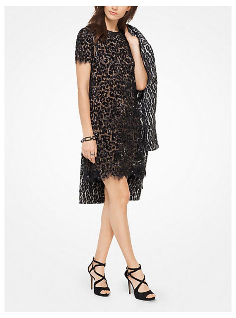 Leopard Sequined Lace Dress