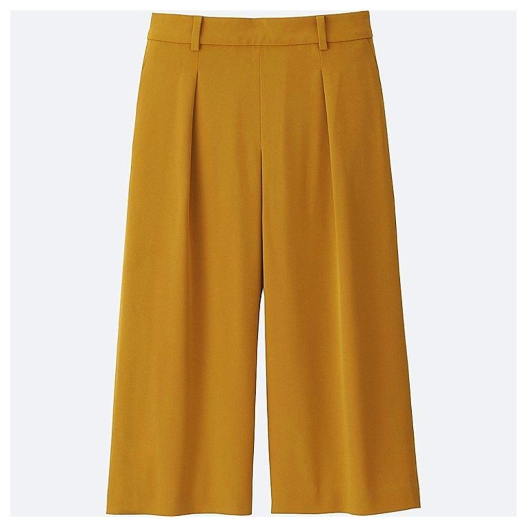 Uniqlo  Women Easy Care Drape Gaucho Trousers - Yellow - Xl
