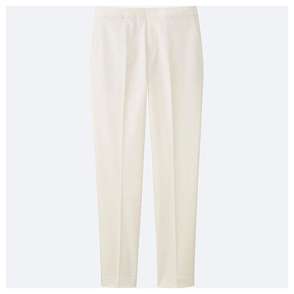 Uniqlo  Women Satin Touch Ankle Length Trousers - White - Xl