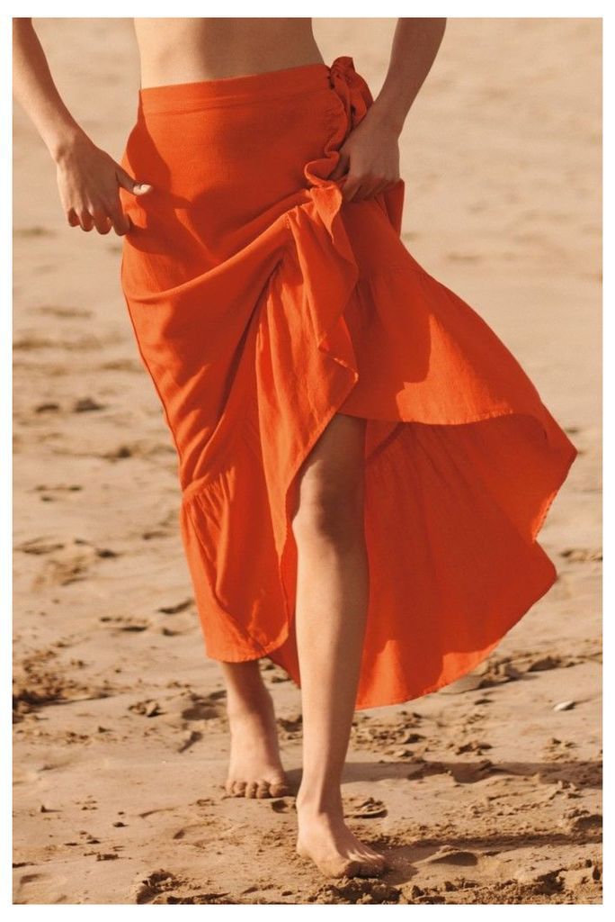 Womens Next Orange Wrap Skirt -  Orange