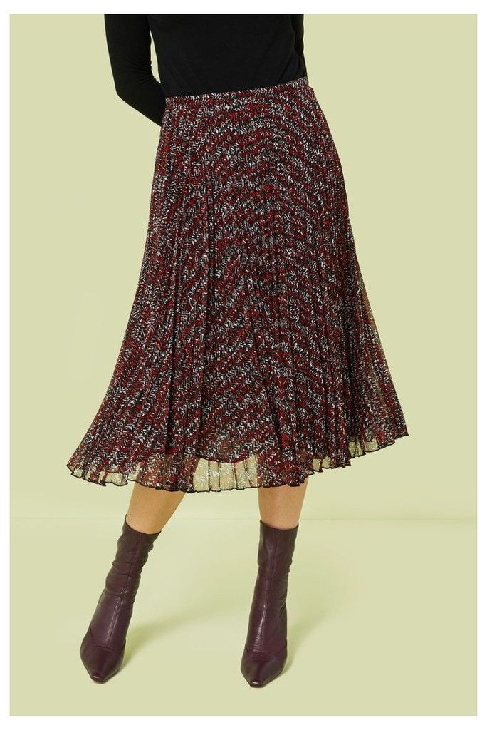 Womens Finery London Black Amara Abstract Small Scale Print Skirt -  Black