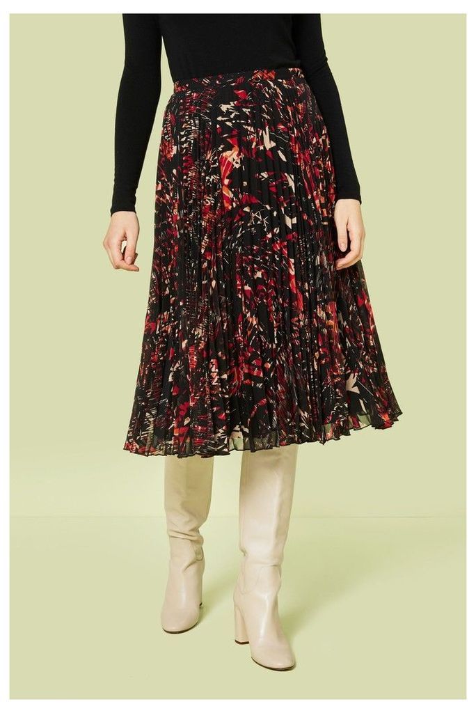 Womens Finery London Black Amara Abstract Large Scale Print Skirt -  Black