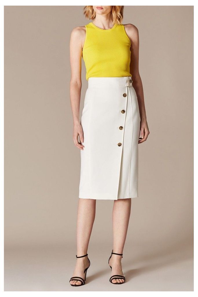 Womens Karen Millen White Sleek & Sharp Summer Collection Skirt -  White