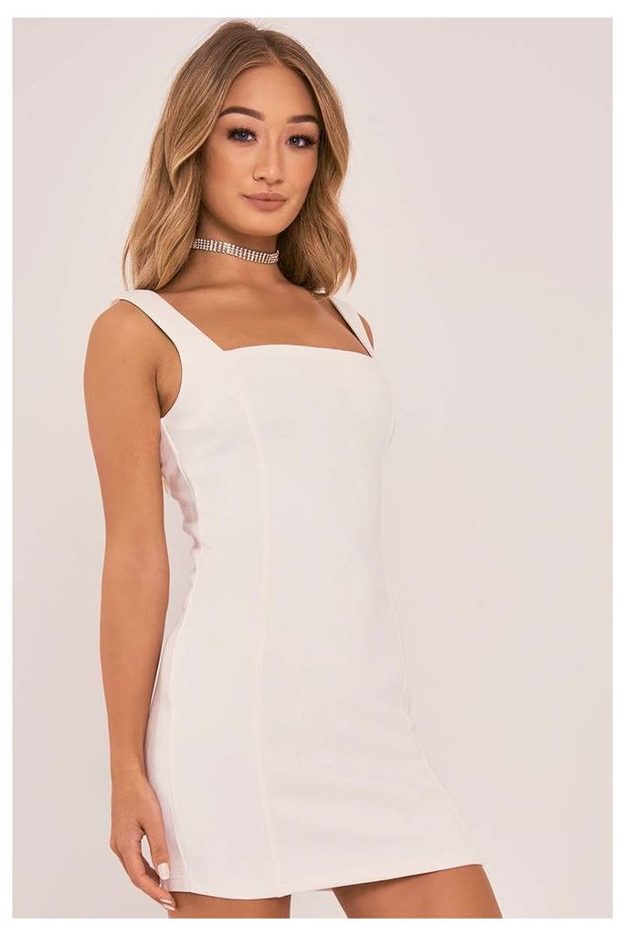 White Dresses - Charlotte Crosby Ivory Faux Suede Bodycon Dress