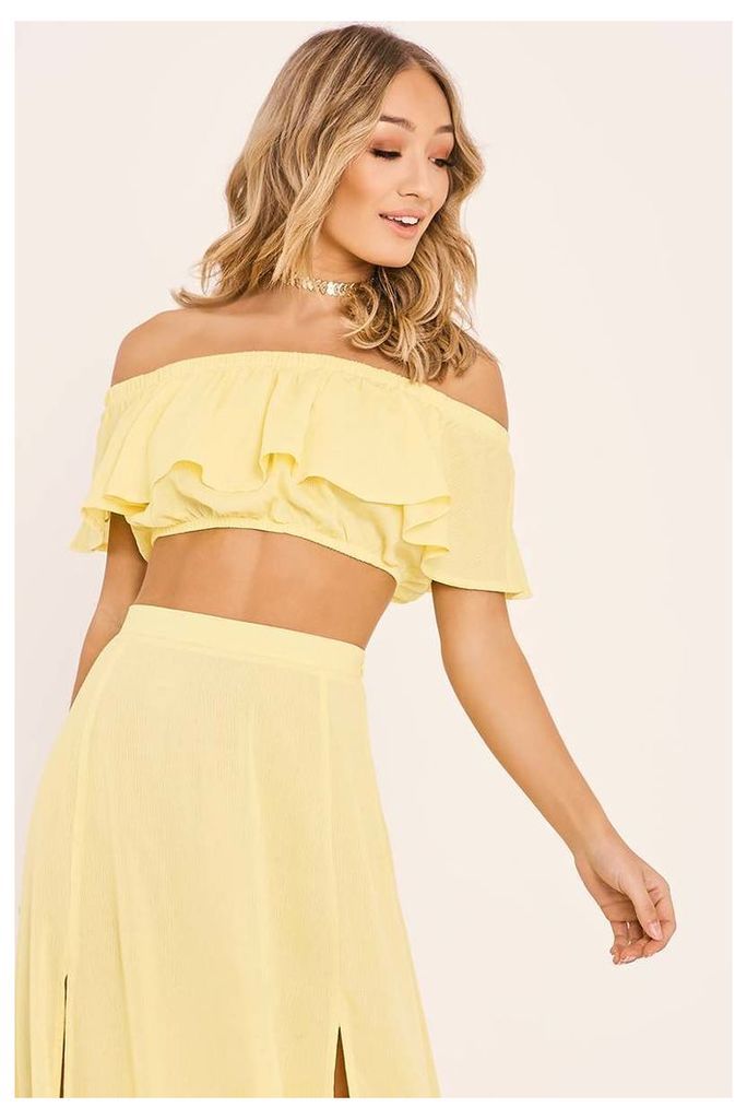 Yellow Tops - Billie Faiers Yellow Frill Crop Top