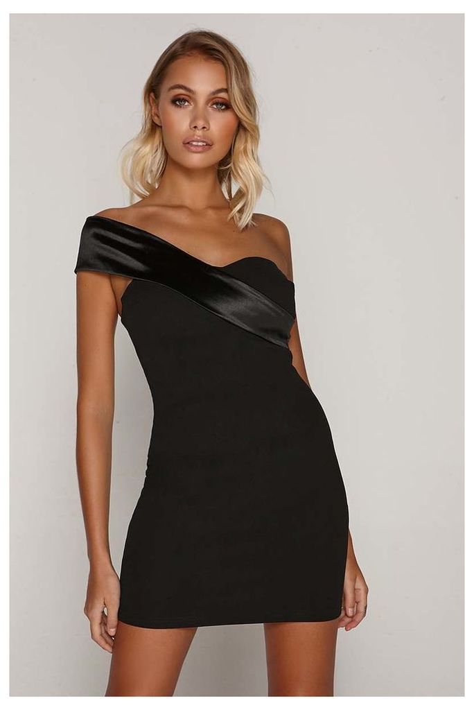 Black Dresses - Tammy Hembrow Black Asymmetric Neck Dress