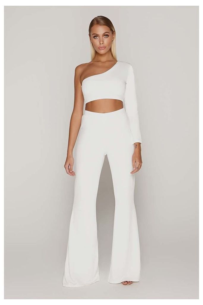 White Trousers - Tammy Hembrow White Wide Leg Trousers