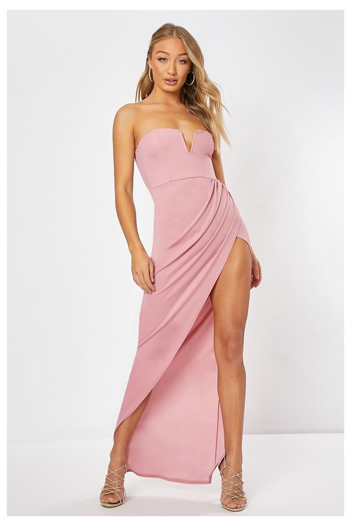 Pink Dresses - Sheila Pink Split Front Maxi Dress