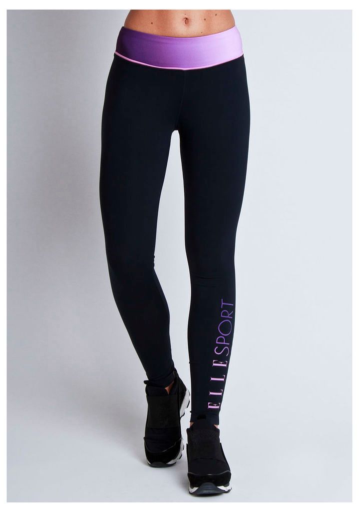 ELLESPORT royal grape printed tight with waist pipe
