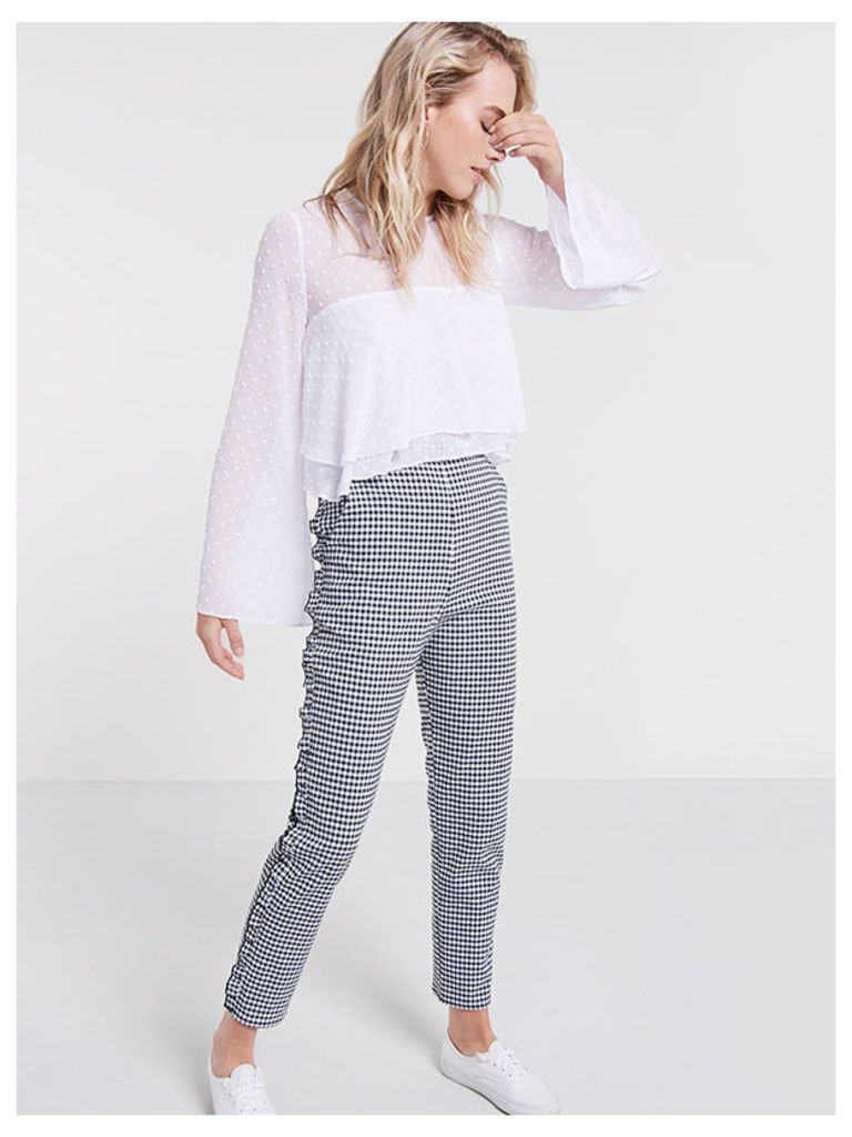 Black Gingham Frill Trousers