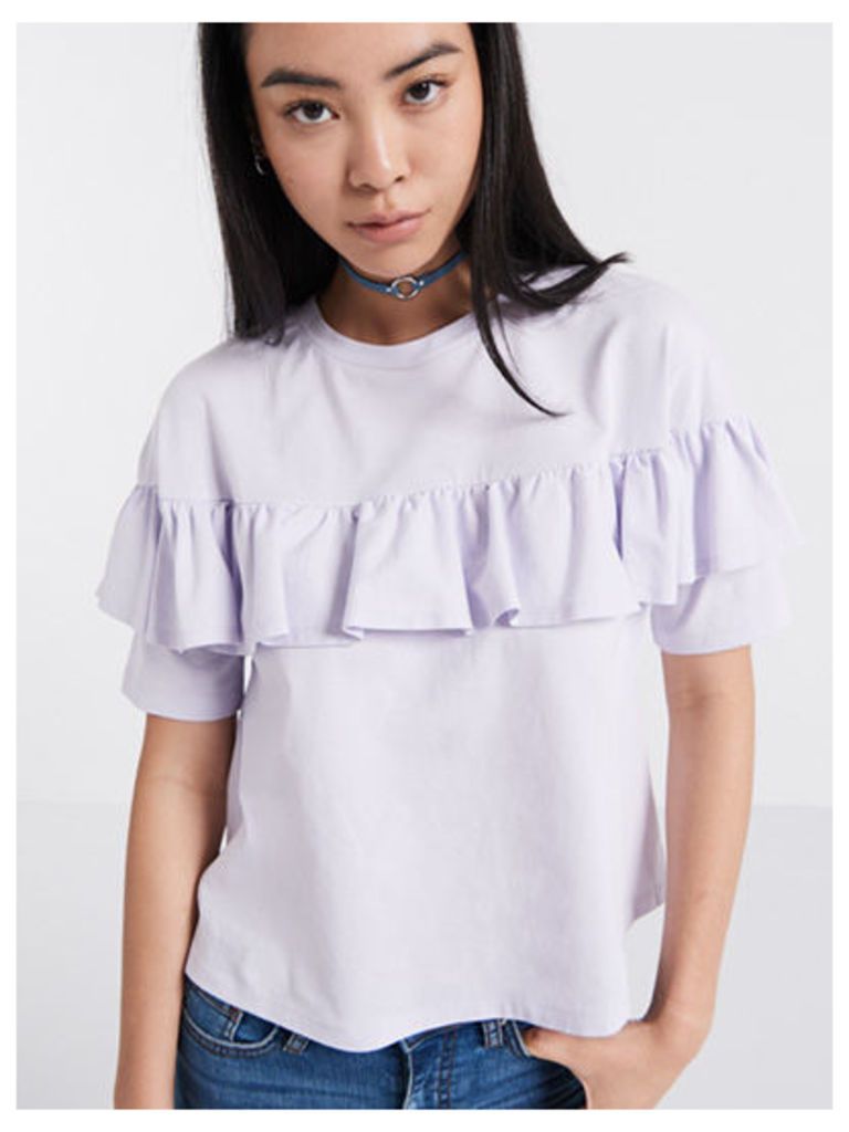Lilac Frill Front T-Shirt