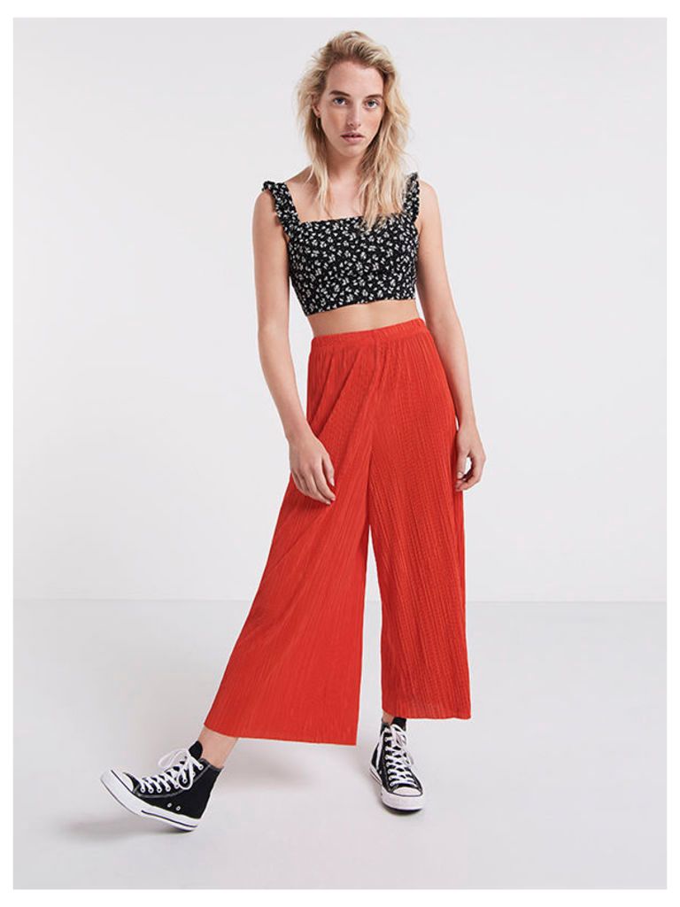 Red Plisse Culottes