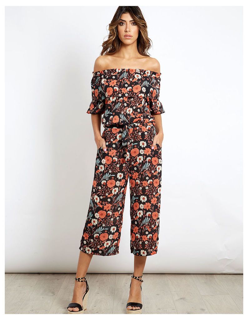 KASEY - Floral Print Culotes Red