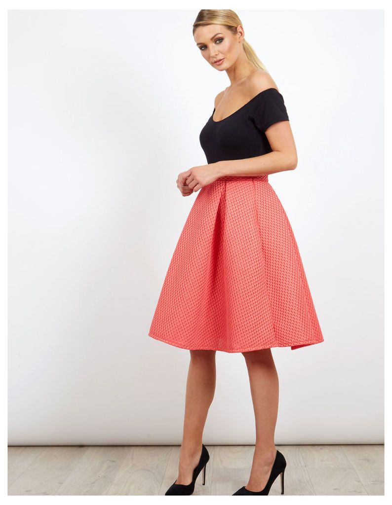 LISSY - A-line Mesh Midi Skirt Pink