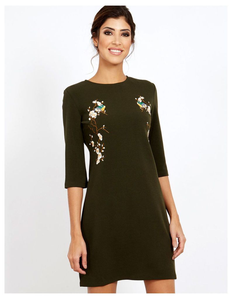 COLINE - Embroidered Bodycon Forest Dress