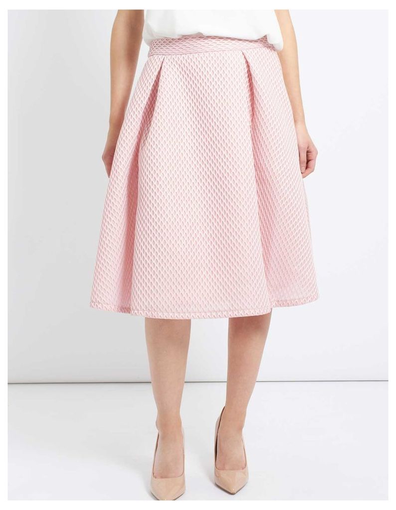OPHELIA - Midi A Line Mesh Skirt Pink