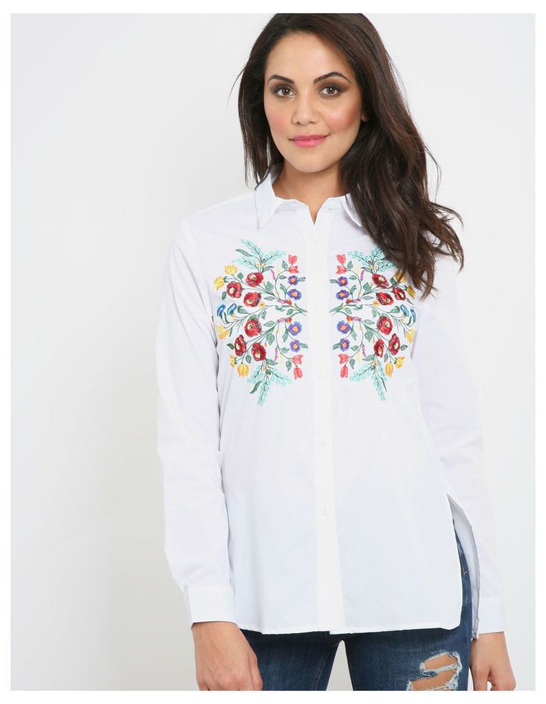 ELLE - Mirror Embroidery Shirt White