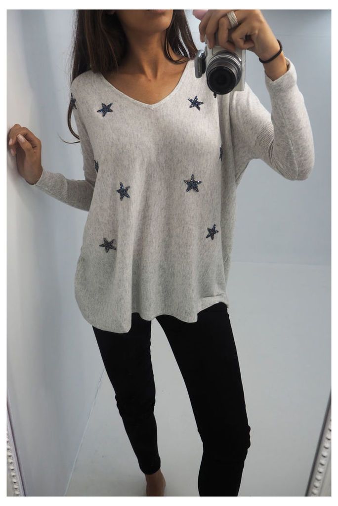 Josey scattered crushed crystal knitted jumper