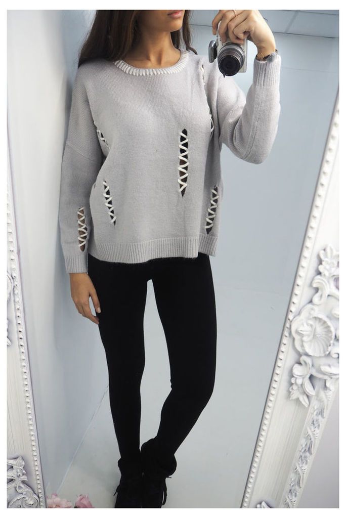 Nalisa Ladder Cut Out knitted jumper