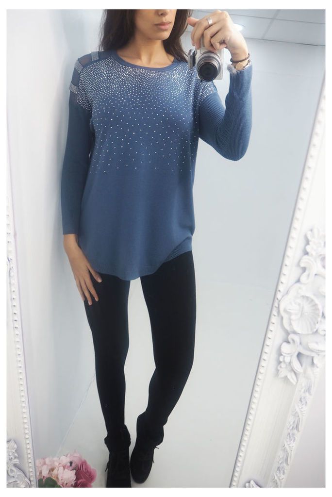 Michelle scattered crystal knitted jumper