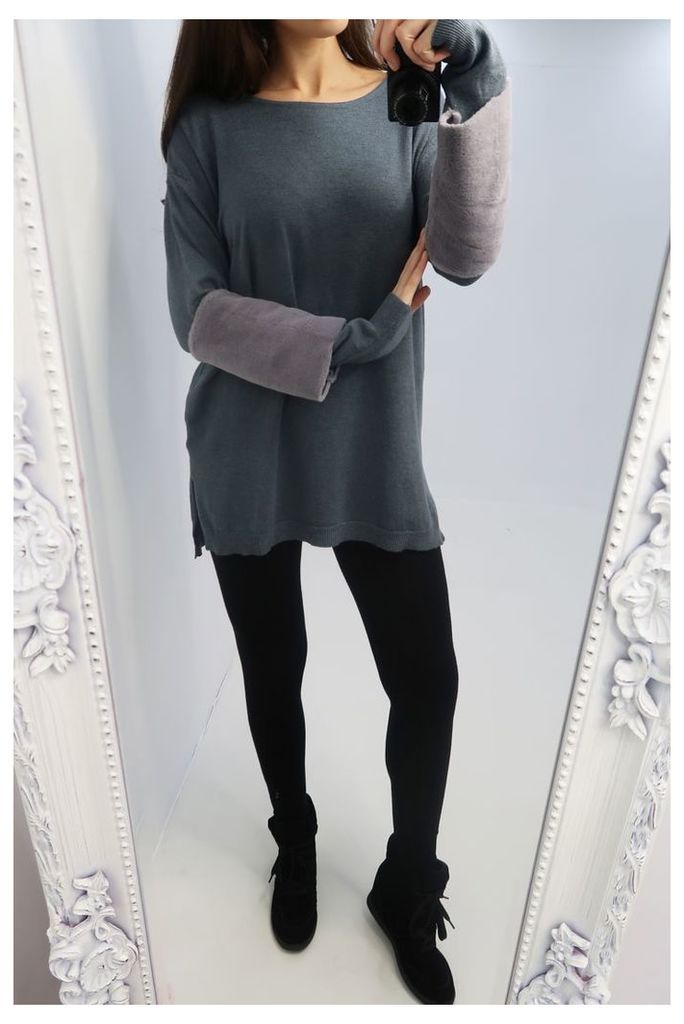 Patricia Faux Fur Sleeve Knitted Jumper