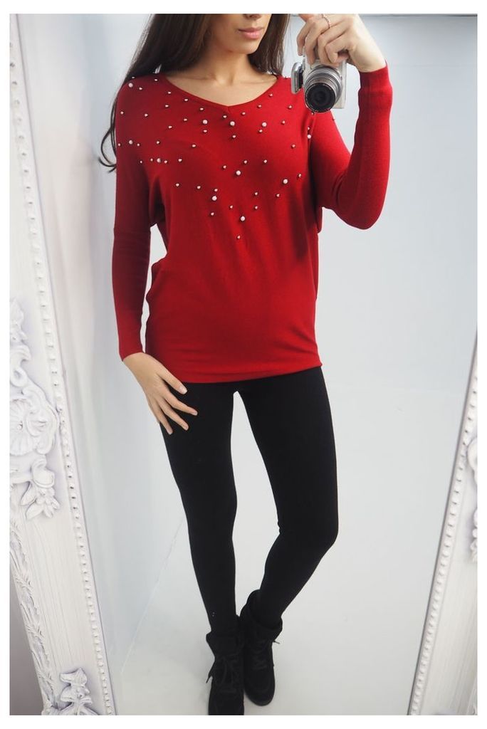 Marney Pearl V-neck Knitted Jumper