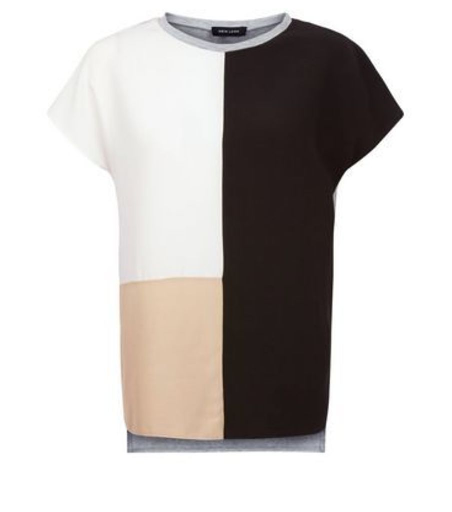 Grey Colour Block Short Sleeve T-Shirt