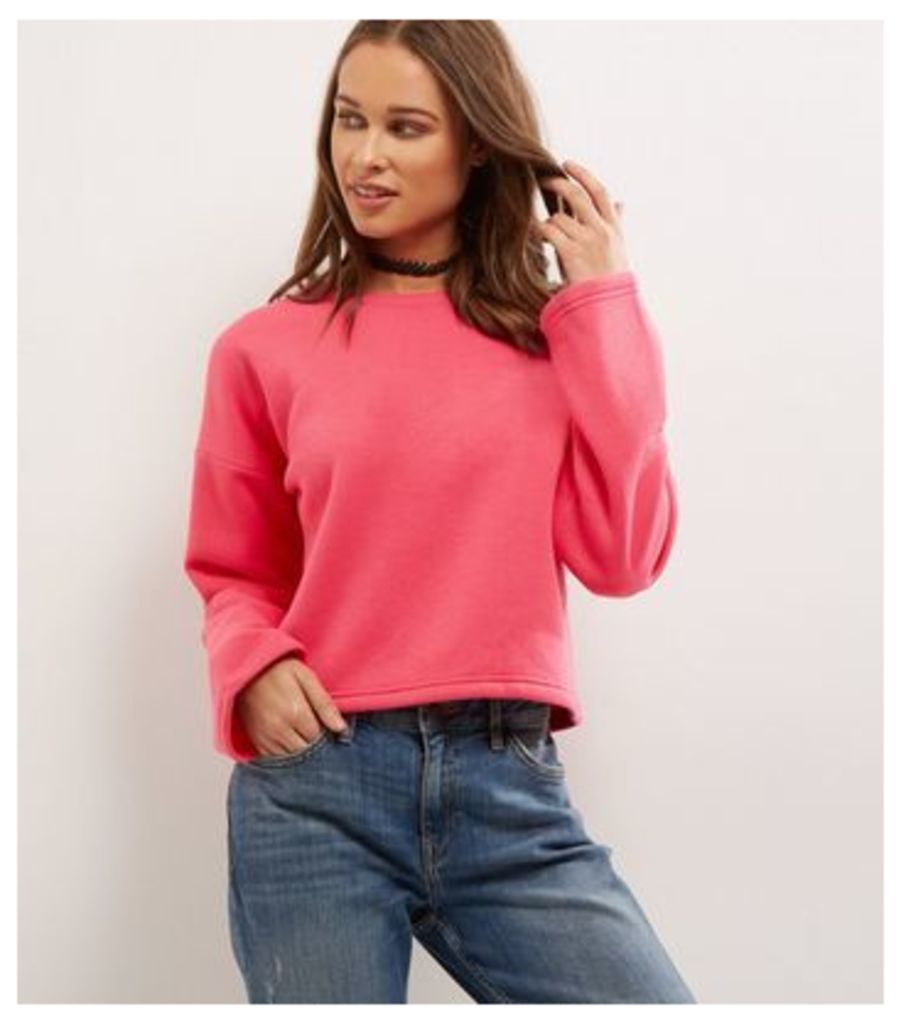 Bright Pink Wide Sleeve Sweater New Look