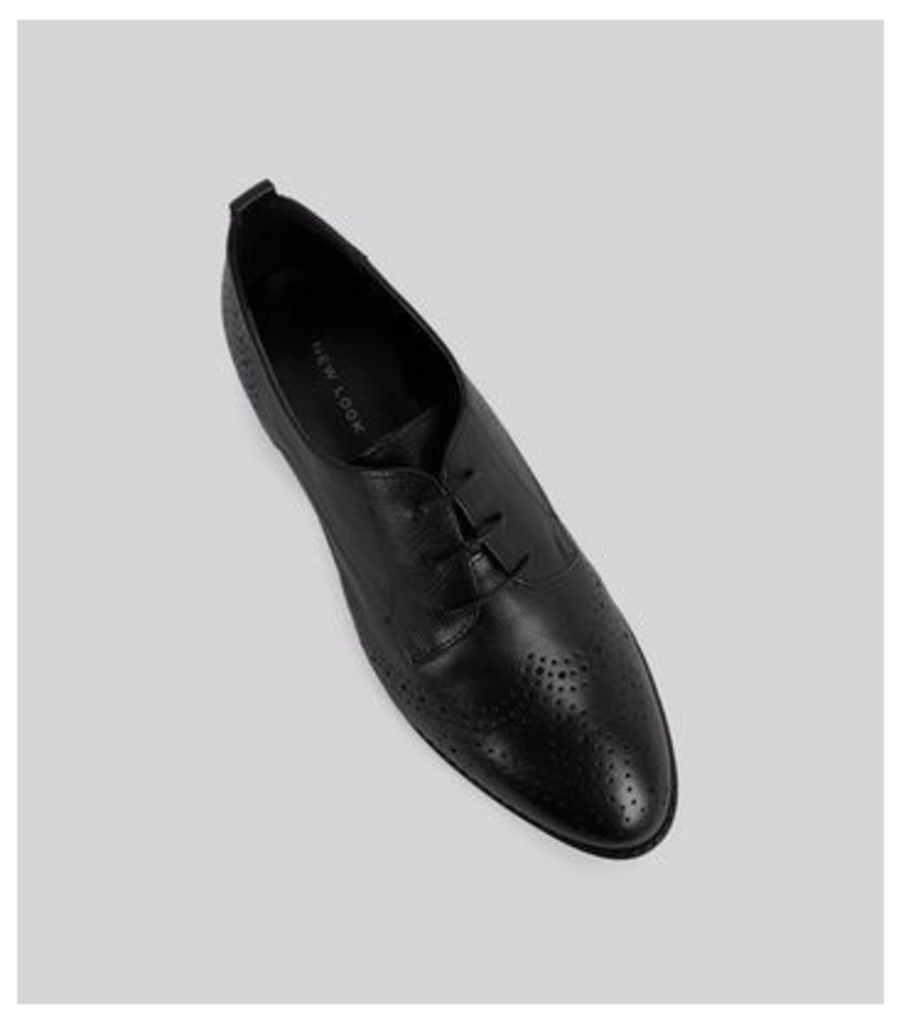 Black Leather Brogues New Look