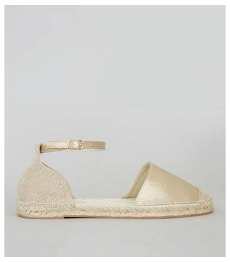 Wide Fit Gold Espadrille Sandals