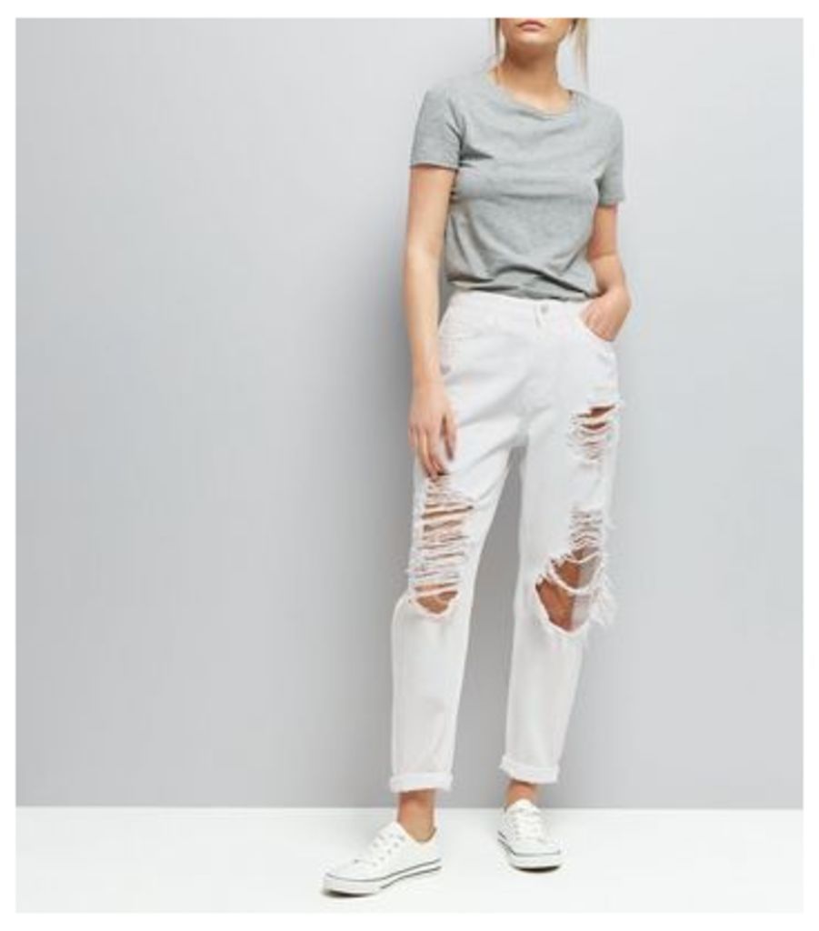 White Ripped Mom Tori Jeans