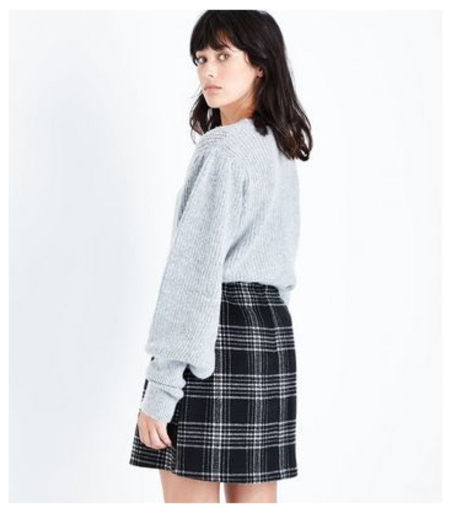 Tall Black Check Zip Pocket Mini Skirt New Look