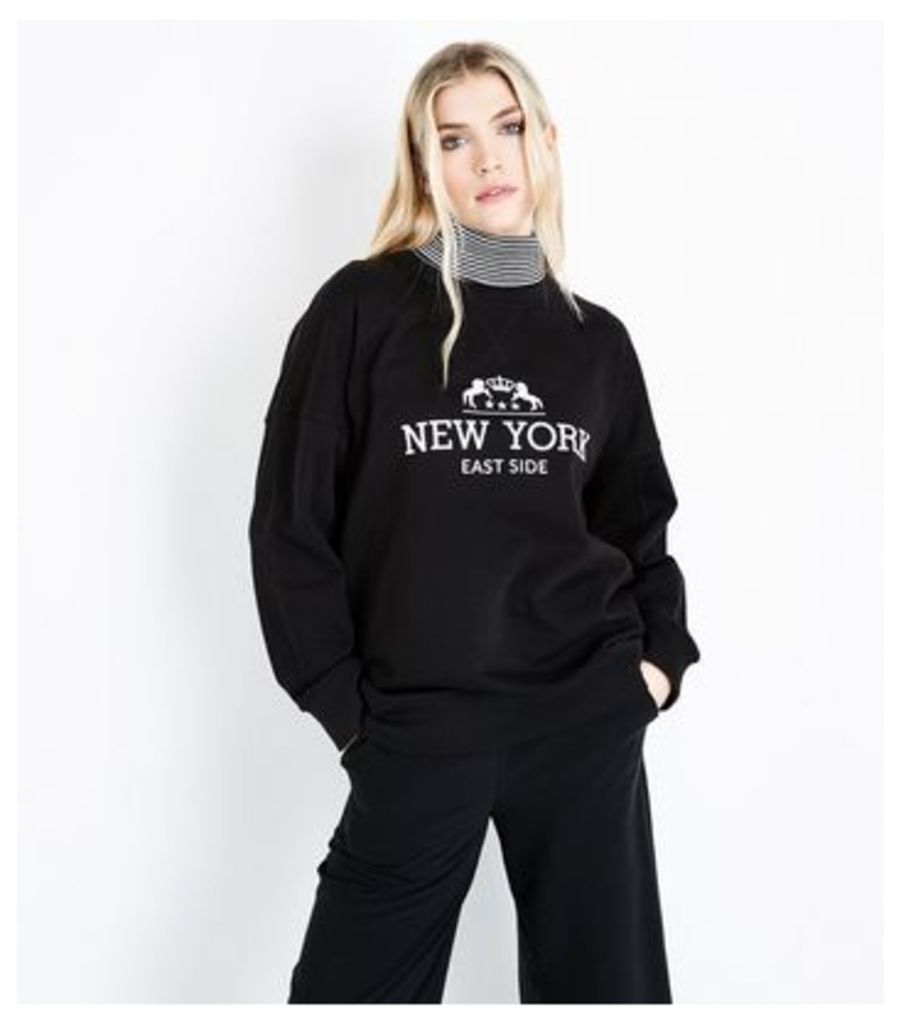 Tall Black New York East Side Print Sweatshirt New Look