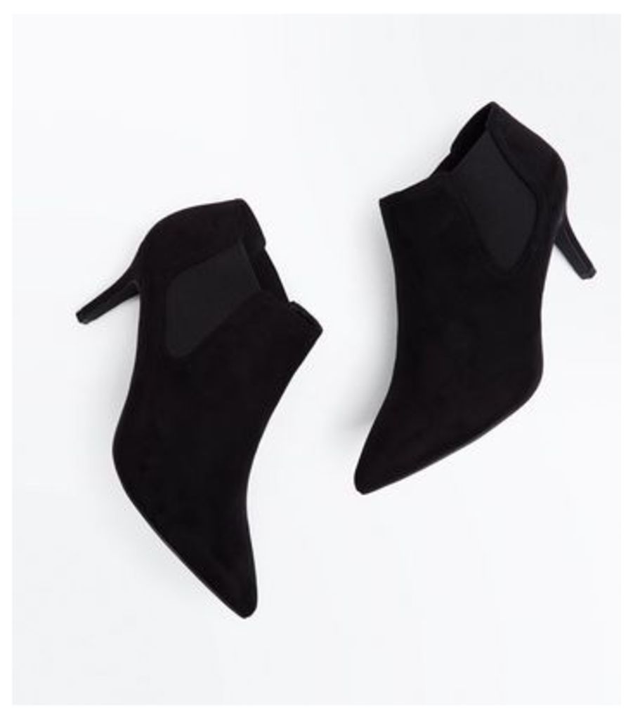 Wide Fit Black Suedette Chelsea Shoe Boots New Look