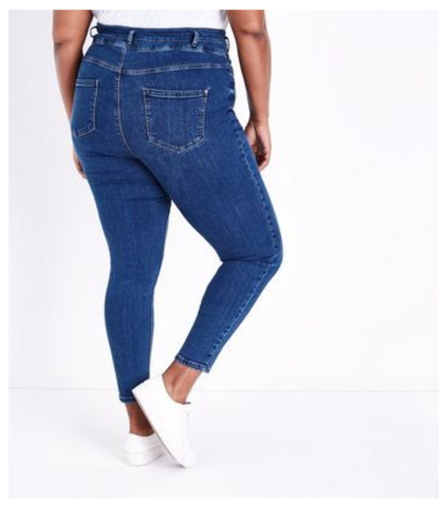 Curves Blue Rinse Wash High Waist Skinny Jeans New Look