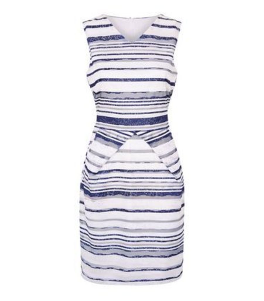 Mela White Stripe Lace Dress New Look