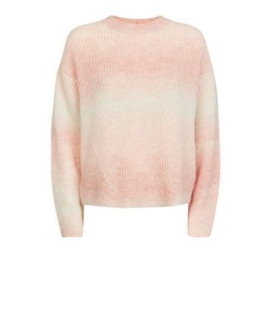 Pale Pink Space Dye Brushed Jumper New Look