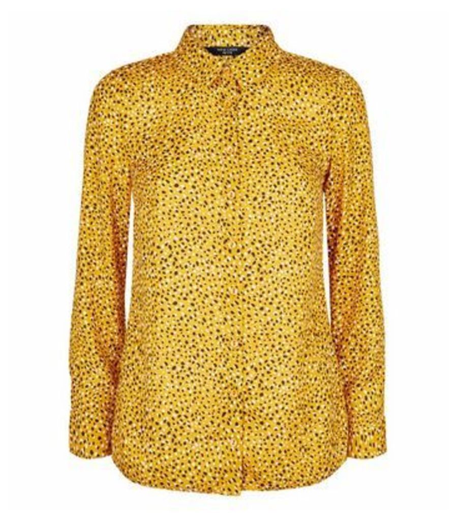 Petite Yellow Abstract Spot Print Shirt New Look
