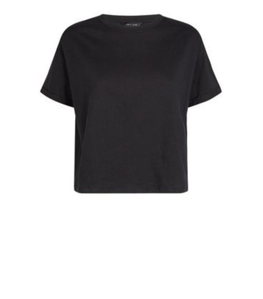 Black Organic Cotton Boxy T-Shirt New Look