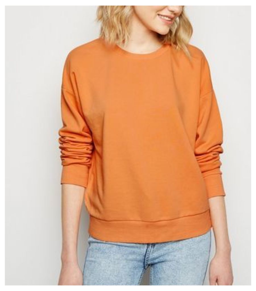 Orange Acid Wash Sweatshirt New Look