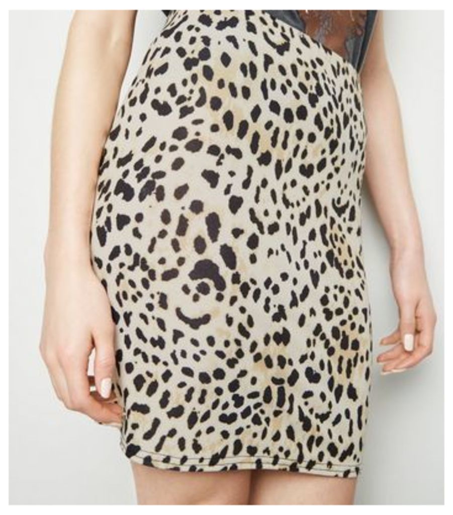 Tall Brown Leopard Print Tube Skirt New Look