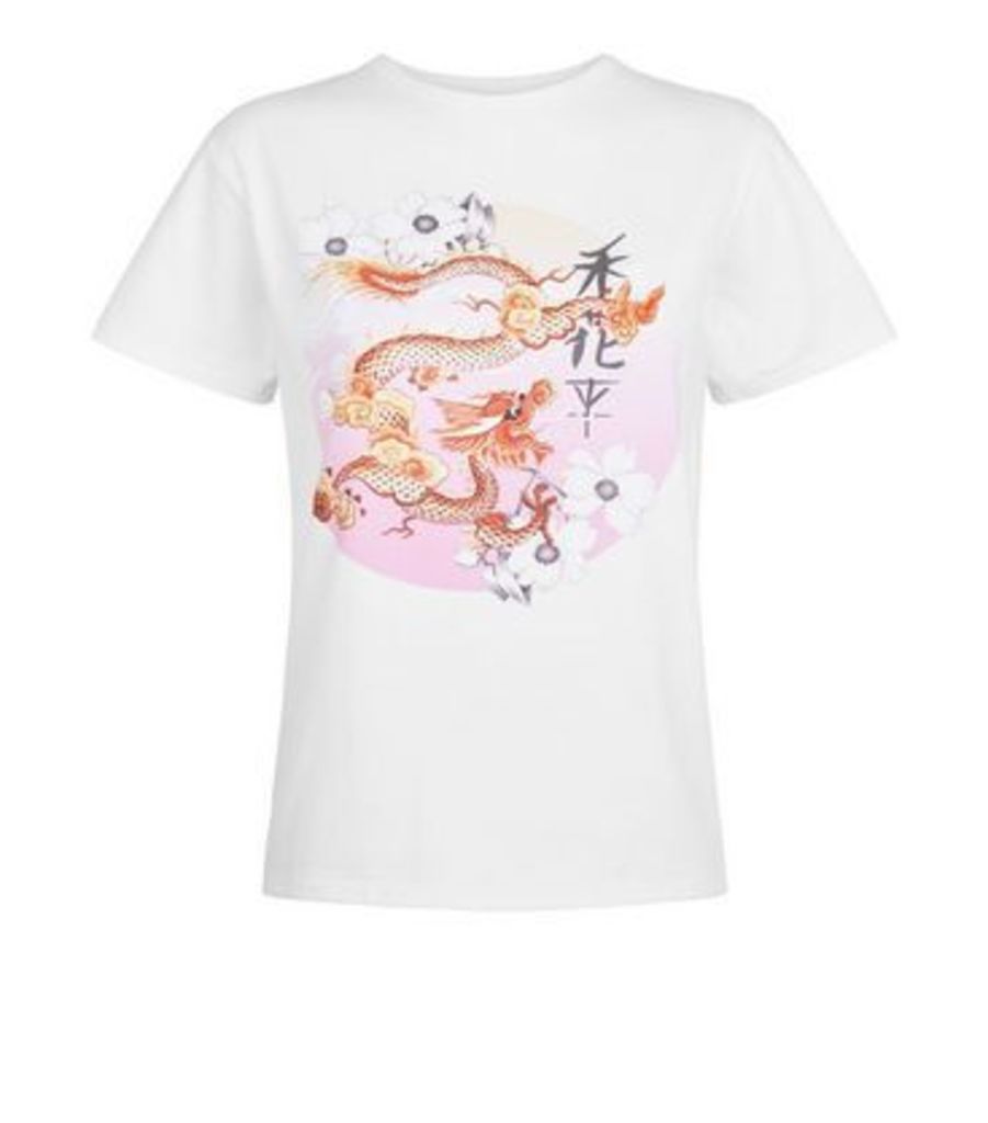 White Dragon T-Shirt New Look