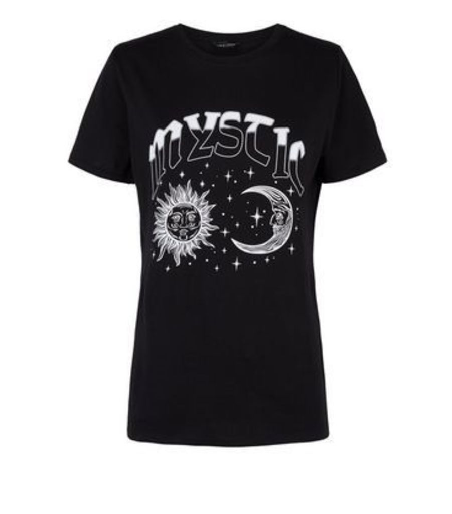 Black Mystic Celestial Print T-Shirt New Look