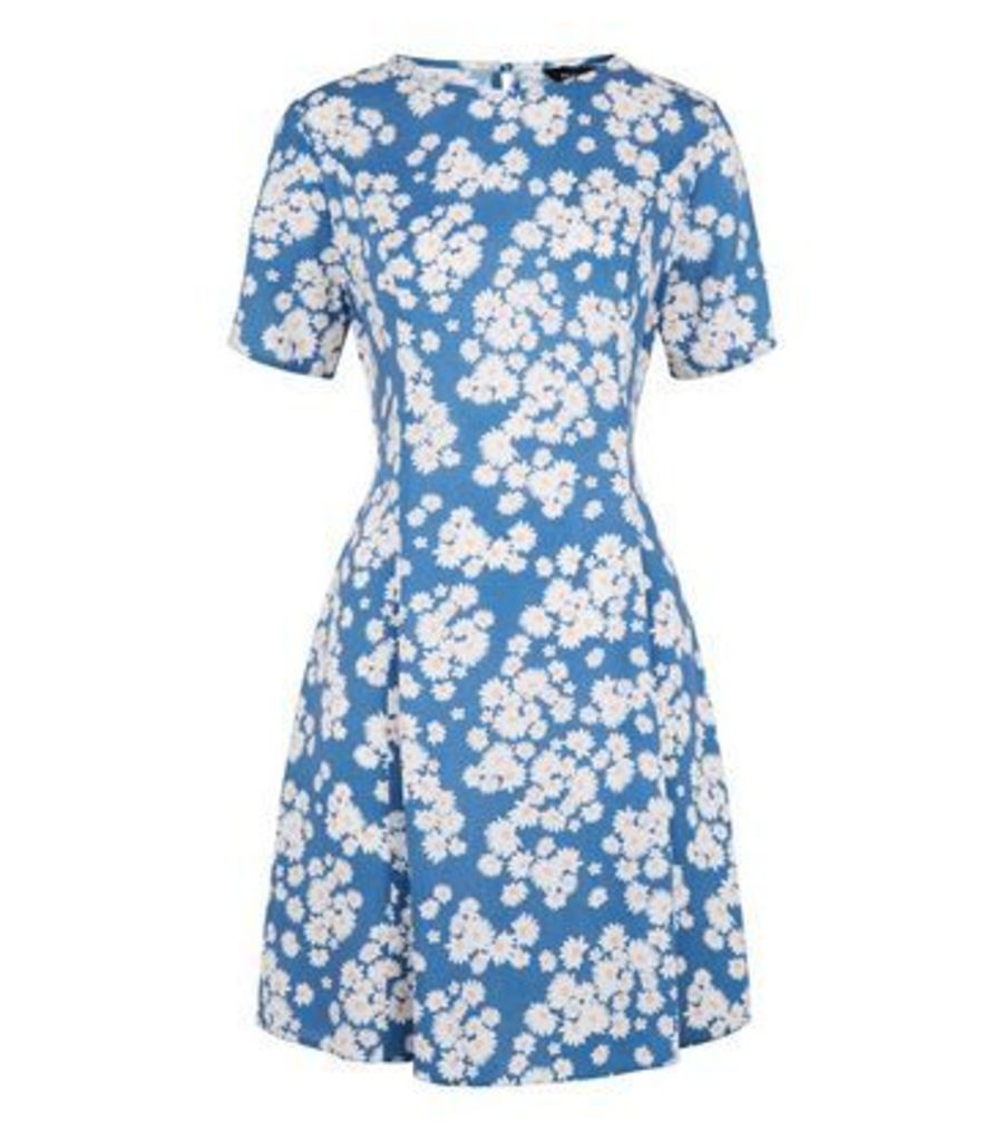 Blue Daisy Print Smock Dress New Look