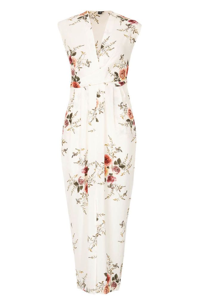Izabel London Multi White V-Neck Floral Maxi Dress