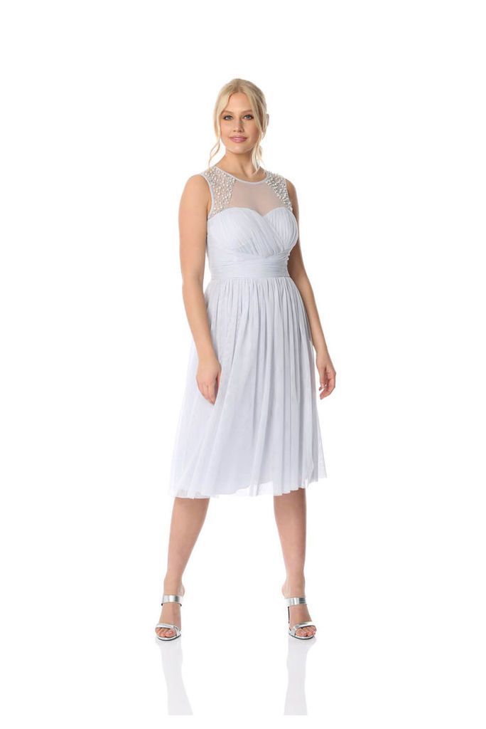 Bead Embellished Knee Length Dress