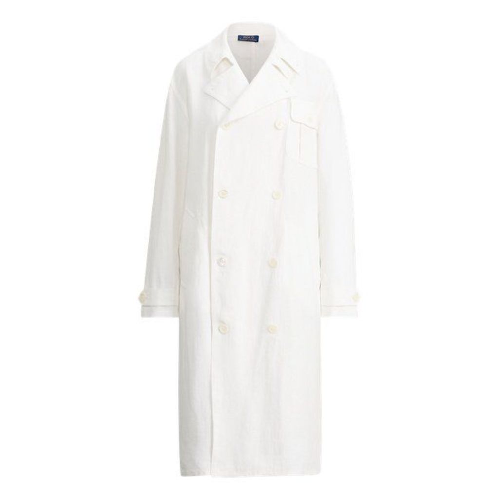 Double-Breasted Linen Coat