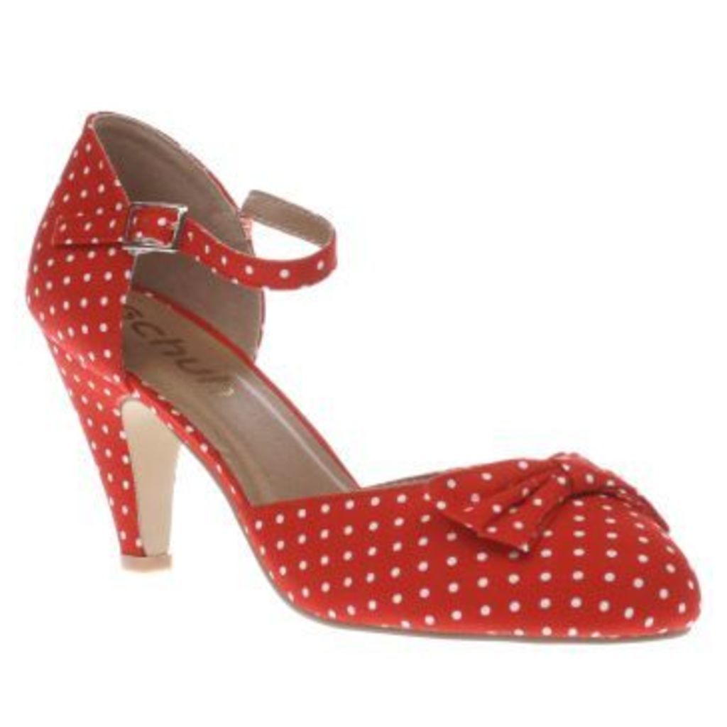 Schuh Red Salsa Polka Dots Womens Low Heels
