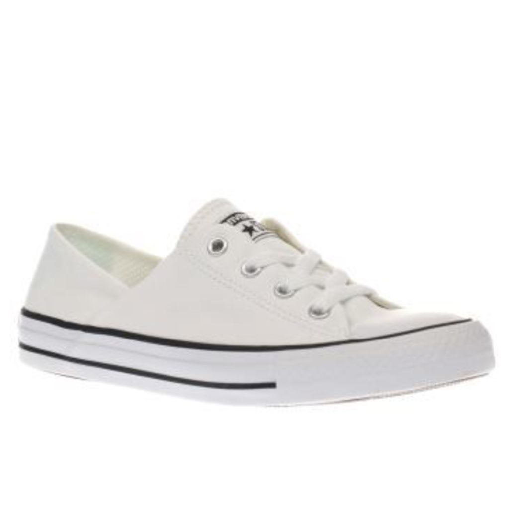 Converse White & Black Coral Canvas Ox Trainers